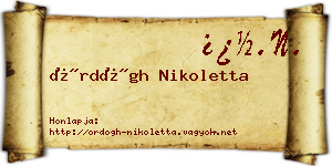 Ördögh Nikoletta névjegykártya