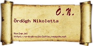 Ördögh Nikoletta névjegykártya