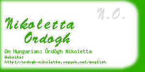 nikoletta ordogh business card